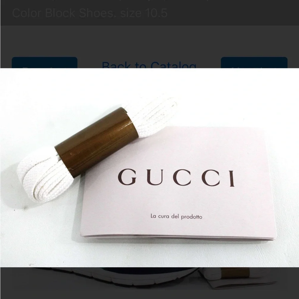 Gucci Color Block Blue and Red Designer Sneakers - Picture 2 of 8